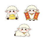 可爱小羊贺岁插画表情包