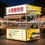 缙云烧饼 摆摊车广告