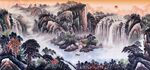 壮丽山水国画景观