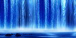 流水生财瀑布山水图