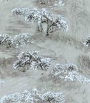 雪覆树林 数码印花 扫描版