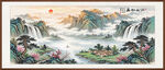 八方聚财山水画