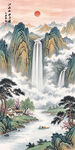 竖幅山水画