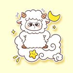 云朵上的可爱小羊