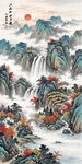 流水生财玄关背景墙