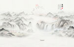 国画山水背景墙