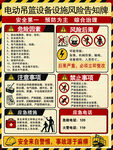 电动吊篮设备设施风险告知牌