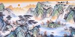 水墨山水间的诗意画卷