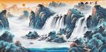 壮丽山水国画景观