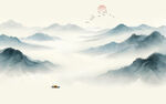 意境水墨山水画