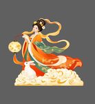矢量 嫦娥奔月古风插画形象