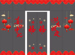 国庆橱窗贴纸
