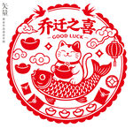 乔迁之喜窗花装饰画静电贴