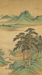 水墨山水古画背景图景