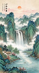 竖版山水画