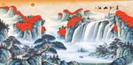山水画聚宝盆风水画