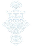 中式传统双喜云纹图案