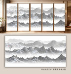中式山水屏风装饰画