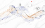 抽象水墨线条烟雾山水电视背景墙