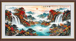 八方聚财山水画