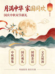 中秋国庆双节喜庆海报