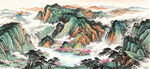 聚宝盆水墨画