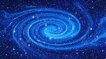 蓝色梦幻星系漩涡星空