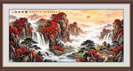 万山红遍山水画