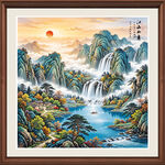 旭日东升山水画