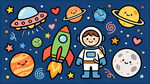 卡通星空插画背景图