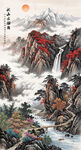 竖幅山水画