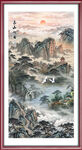 竖幅山水画