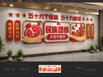 民族团结标语  石榴籽墙饰