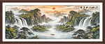 八方聚财山水画