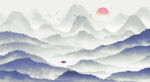 水墨山脉装饰画图片