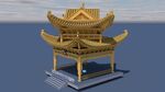 金色古建筑凉亭