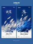 寒露霜降芦苇风景海报