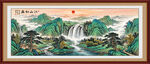 青绿山水国画装饰画