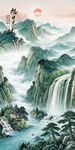 竖幅玄关山水画