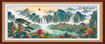 青绿山水国画装饰画