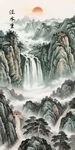 高山流水国画