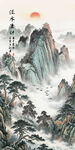 泰山日出五岳独尊山水画