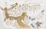 国画林间双猴图