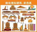 南充地标建筑彩色合集