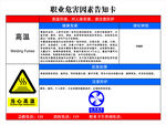 职业危害因素告知卡 高温