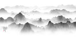 国风水墨山水横版背景