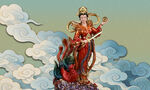 九天玄女祥云立像