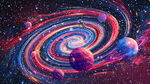 彩色星空宇宙太空星球星系