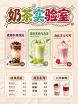 奶茶实验室菜单海报