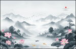 中国风山水画